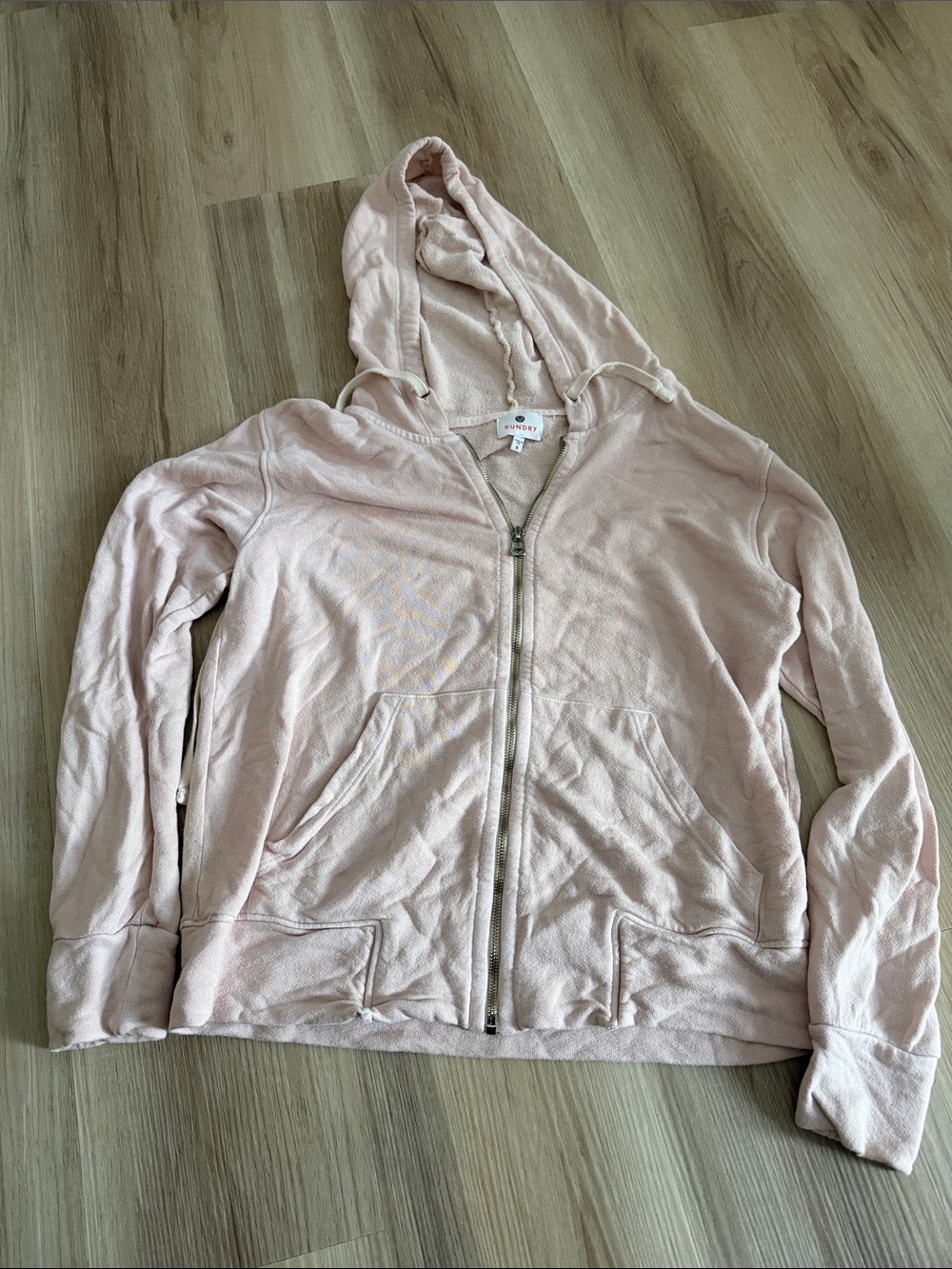 Sundry Soft Pale Blush Zip Hoodie